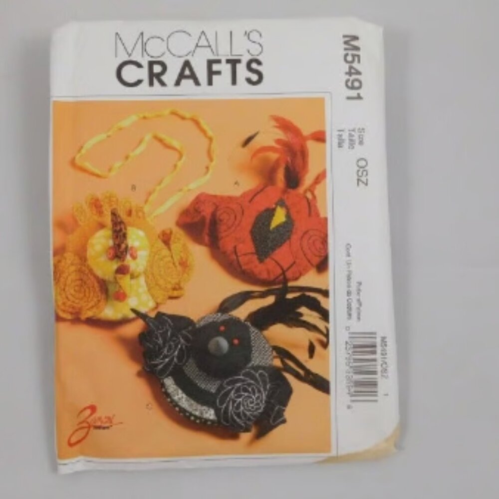 McCall's M5491 Bird, Chicken, Tiny Purses or Bags Sewing Pattern